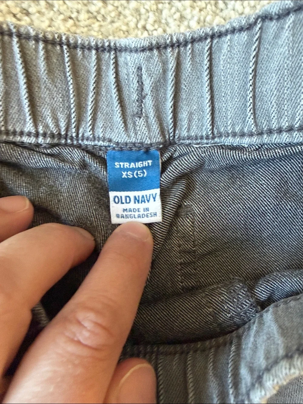 Boys’ Old Navy Gray Pull-On Denim Jeans with Drawstring (5t)